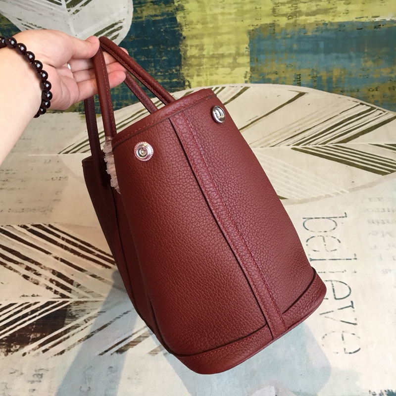 Hermes Garden Party 36cm Tote Handbag In Bordeaux Clemence Leather